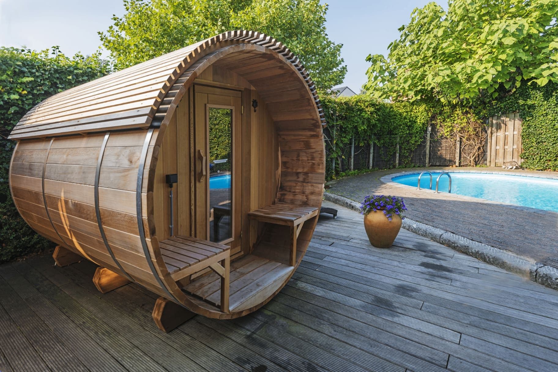 Privé sauna met buitenzwembad nabij Muizen